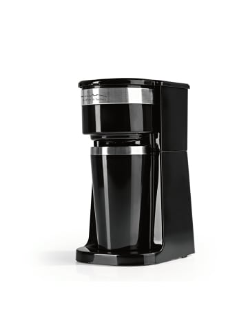 Barista Single-Kaffeemaschine 750W schwarz/silber mit To-Go Becher Transparent