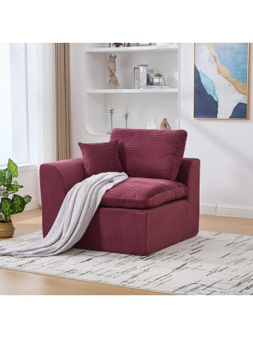 ABRIHOME Einzelsitzsofa Stoffsofa mit Kissen in Rot