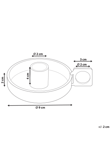 Beliani Kerzenständer CHORIO in Grün - (W) 9 x (H) 4 x (L) 9 cm
