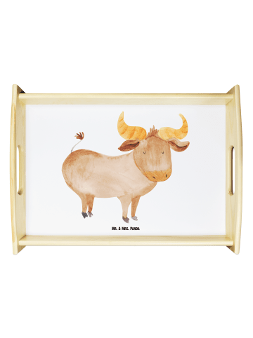 Mr. & Mrs. Panda Tablett Sternzeichen Stier ohne Spruch in Weiß