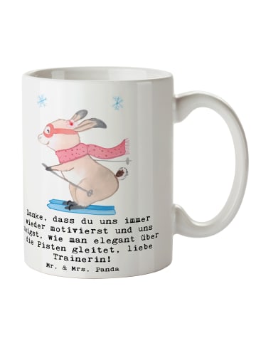 Mr. & Mrs. Panda Tasse Skifahren Trainerin Liebe mit Spruch in Weiß
