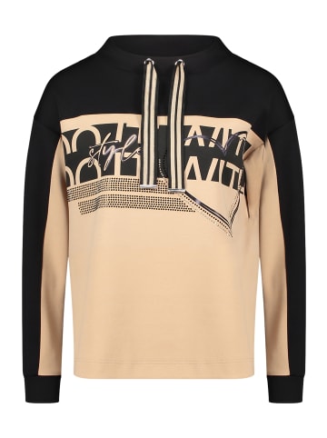 Betty Barclay Sweatshirt mit Stehkragen in Patch Beige/Black