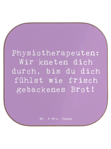 Mr. & Mrs. Panda Bierdeckel Spruch Physiotherapeut Kneten mit Sp... in Lavendeltraum