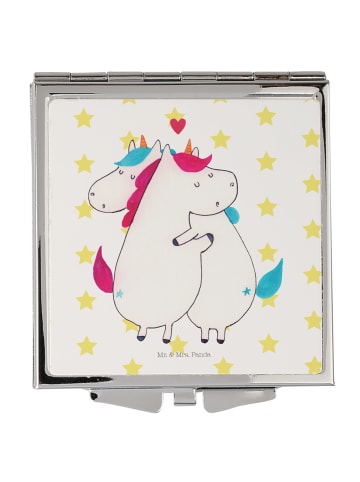 Mr. & Mrs. Panda Kosmetikspiegel Einhorn Mitteilung ohne Spruch in Weiß