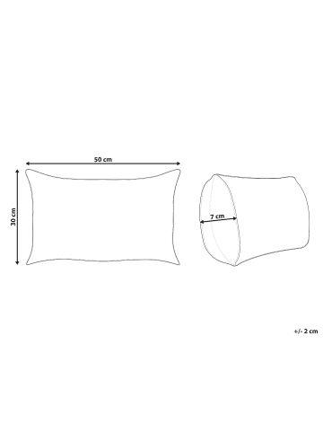 Beliani Dekokissen GAZANIA in Grau/Weiß - (W) 30 x (H) 7 x (L) 50 cm