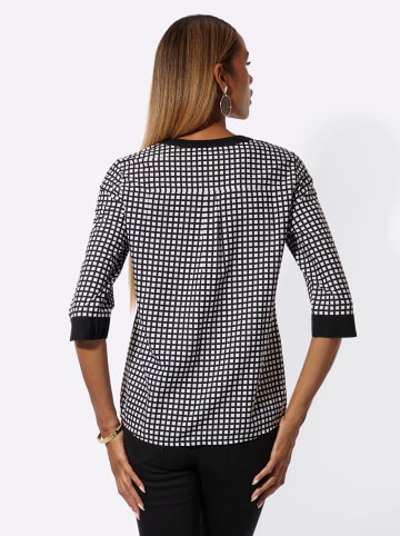 creation L Druck-Bluse in schwarz-ecru-bedruckt