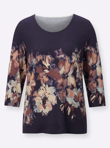 creation L 3/4-Arm-Shirt in marine-champagner-bedruckt