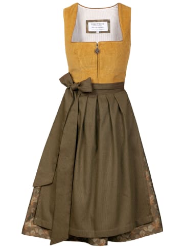 Edelnice Midi Dirndl Hanna Cord Gelb in gelb
