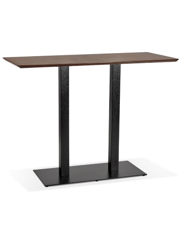 KADIMA DESIGN Hochtisch mit schwarzem Metallgestell, robuste Holzplatte in Braun