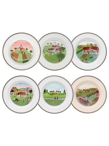Villeroy & Boch 6er Set Brotteller Kollektion Design Naif in Bunt ø 17 cm in bunt