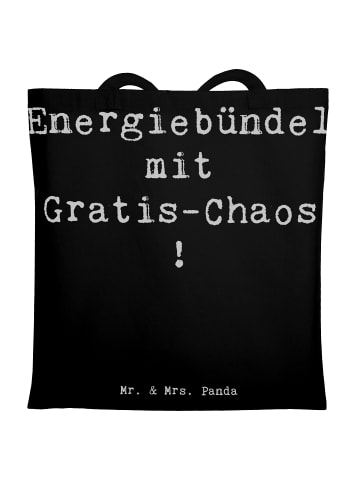 Mr. & Mrs. Panda Tragetasche Kinder Energiebündel mit Spruch in Schwarz