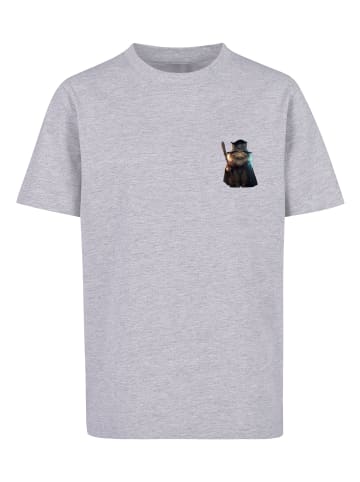 F4NT4STIC T-Shirt Wizard Cat UNISEX TEE in grau meliert