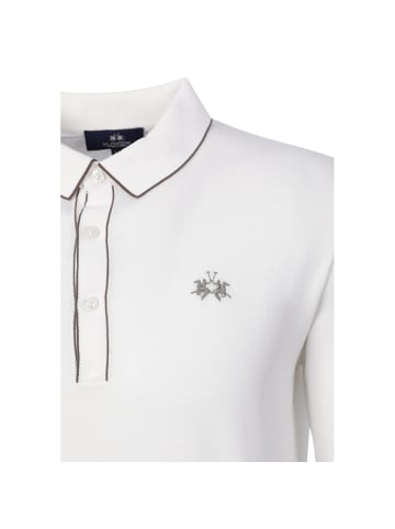 La Martina Langarm-Poloshirt MCS006 XT in weiss