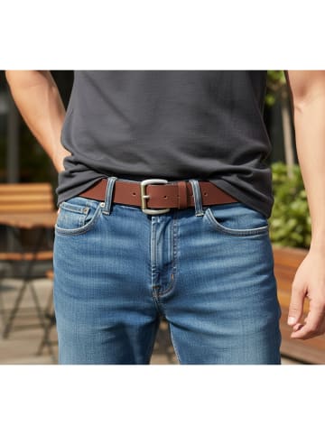 FRONHOFER Herren Ledergürtel in Dunkelbraun