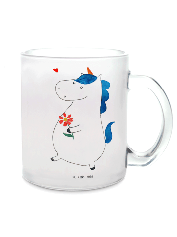 Mr. & Mrs. Panda Glas Einhorn Spaziergang ohne Spruch in Transparent