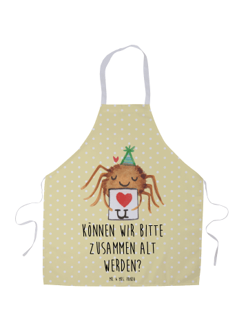 Mr. & Mrs. Panda Grillschürze Spinne Agathe Brief mit Spruch in Gelb Pastell
