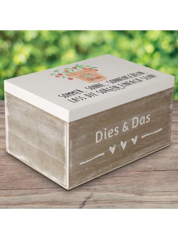 Mr. & Mrs. Panda Truhe Sommerfreude mit Spruch in Weiß