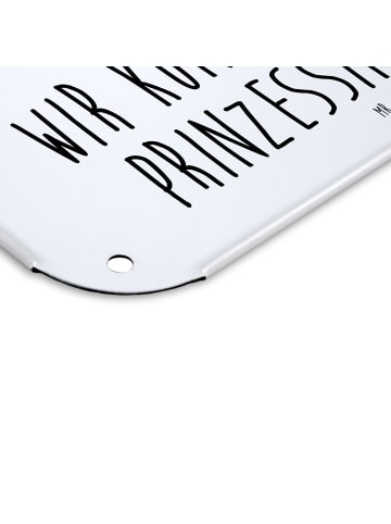 Mr. & Mrs. Panda Retro Blechschild Einhorn König mit Spruch in Weiß