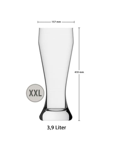 Rastal Riesen-Weizenbierglas Ranft in Transparent 3,9 Liter in transparent