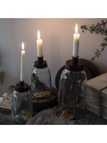 IB Laursen Kerzenhalter für dünne Kerzen mit Deckel Stillenat in Messing