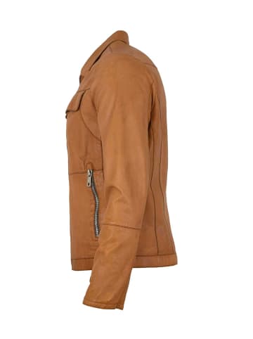 Milestone Lederjacke Lammnappa in Gebranntes Orange
