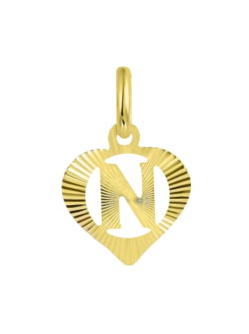 Lucardi 375 Gold Anhänger "Buchstabe N" Buchstabe