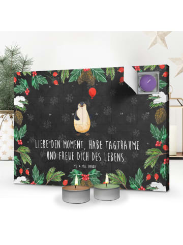 Mr. & Mrs. Panda Adventskalender Pinguin Luftballon mit Spruch in Kreidetafel