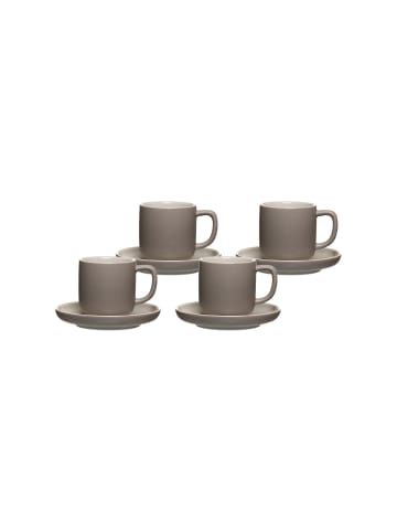 Ritzenhoff & Breker 4er Set Espressotassen mit Untertassen Jasper 100 ml in Taupe