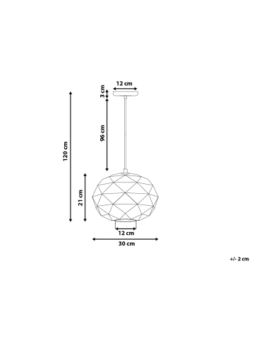 Beliani Pendelleuchten REWA in Weiß - (W) 30 x (H) 120 x (L) 30 cm
