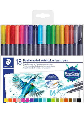 Staedtler Doppelfasermaler marsgraphic duo Pinselspitze Packung mit 18 Stück