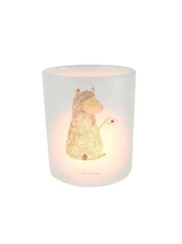 Mr. & Mrs. Panda Windlicht aus Glas Alpaka Fahne ohne Spruch in Transparent