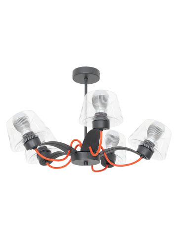 Licht-Erlebnisse Deckenlampe (B)62 x (L)62 x (H)37 cm in Schwarz Rot Klar/Transparent