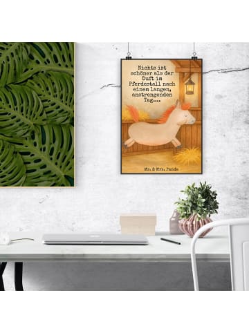 Mr. & Mrs. Panda Poster Pferd Springen Design mit Spruch in Weiß