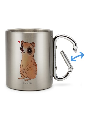 Mr. & Mrs. Panda Thermobecher Plumplori Glücklich ohne Spruch in Silber