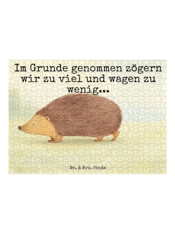 Mr. & Mrs. Panda Puzzle Igel Herzen Design mit Spruch in Weiß