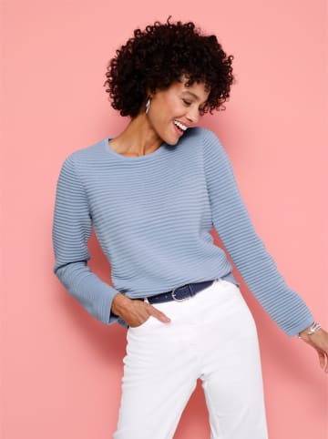 Sieh an! Langarm-Pullover in bleu