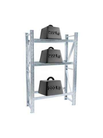 relaxdays Reifenregal in Silber - (B)120 x (H)180 x (T)50 cm