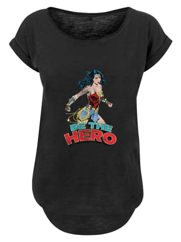 F4NT4STIC Long Cut T-Shirt Wonder Woman Be The Hero in schwarz
