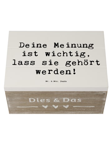 Mr. & Mrs. Panda Holzkiste Spruch Mutig zu seinen Meinungen steh... in Weiß