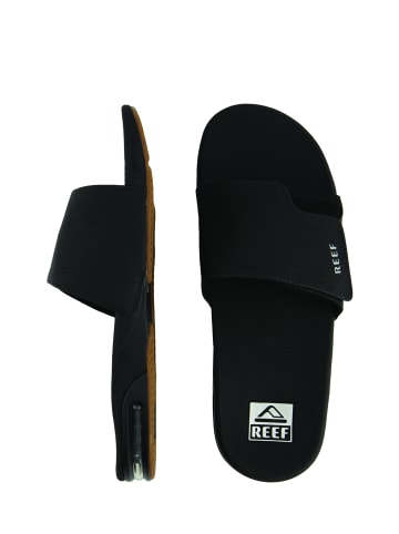 Reef Slipper Fanning Slide in Black/Silver