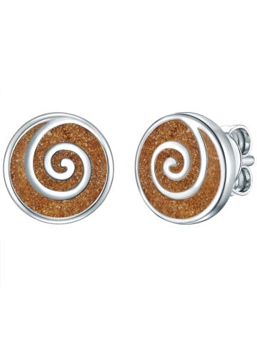 Rafaela Donata Ohrringe Spirale aus Sterling Silber mit Sand in silber