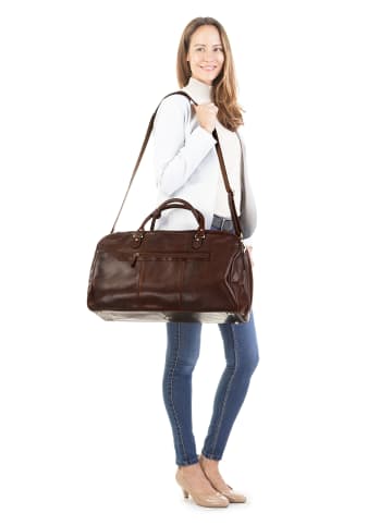 piké Reisetasche echt Leder in braun