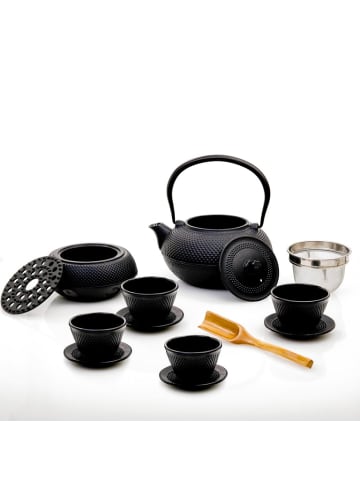 Lumaland Tee Set 12-teilig aus Gusseisen - Nach asiatischer Tradition - Schwarz