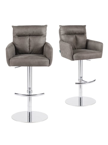 DUBI Möbel 2er-Set: Barhocker Leo in Taupe - (B)54 x (H)96 x  (T)57 cm