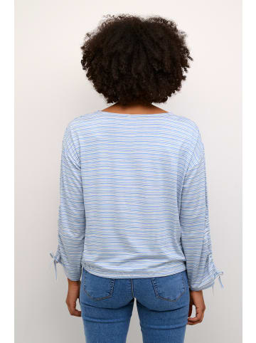 Kaffe Langarm-Bluse KAmathilde Loose fit in Turtledove/Blue Stripe