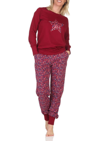 NORMANN Schlafanzug Pyjama langarm Bündchen Sterne - 87078 in flieder