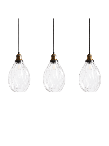 Beliani Pendelleuchten COOSA in Transparent/Schwarz - (W) 84 x (H) 119 x (L) 20 cm