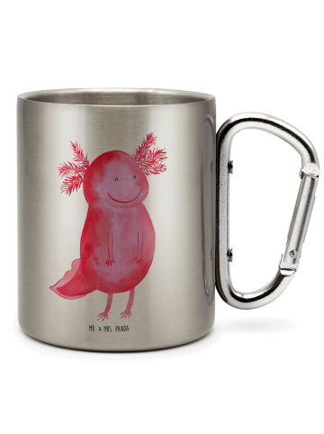 Mr. & Mrs. Panda Edelstahlbecher Axolotl Glücklich ohne Spruch in Silber