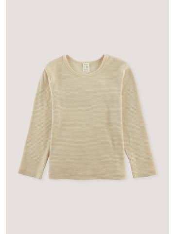Hessnatur Hessnatur Ringel-Langarmshirt aus Bio-Merinowolle mit Seide in goldsand