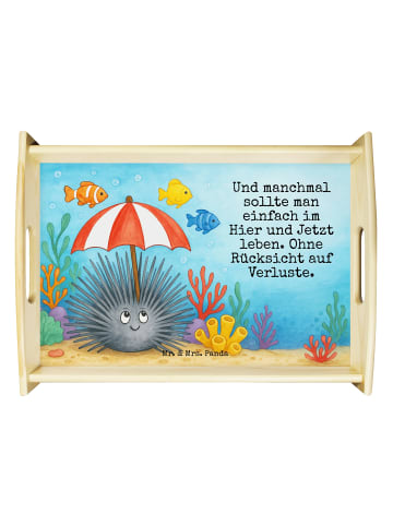 Mr. & Mrs. Panda Servierplatte Seeigel Design mit Spruch in Weiß